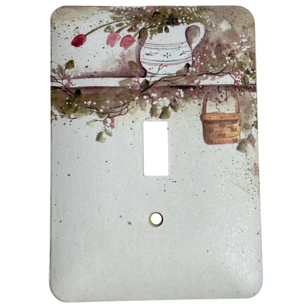 VTG Floral Watercolor Light Switch Cover Single Toggle Farmhouse Cottagecore